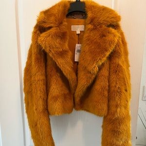 Michael Kors faux fur cropped jacket medium